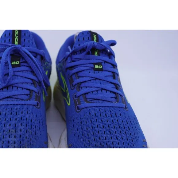 Brooks Glycerin 20 Mens 9.5 D Shoes Blue Yellow Running Walking Gym Sneaker