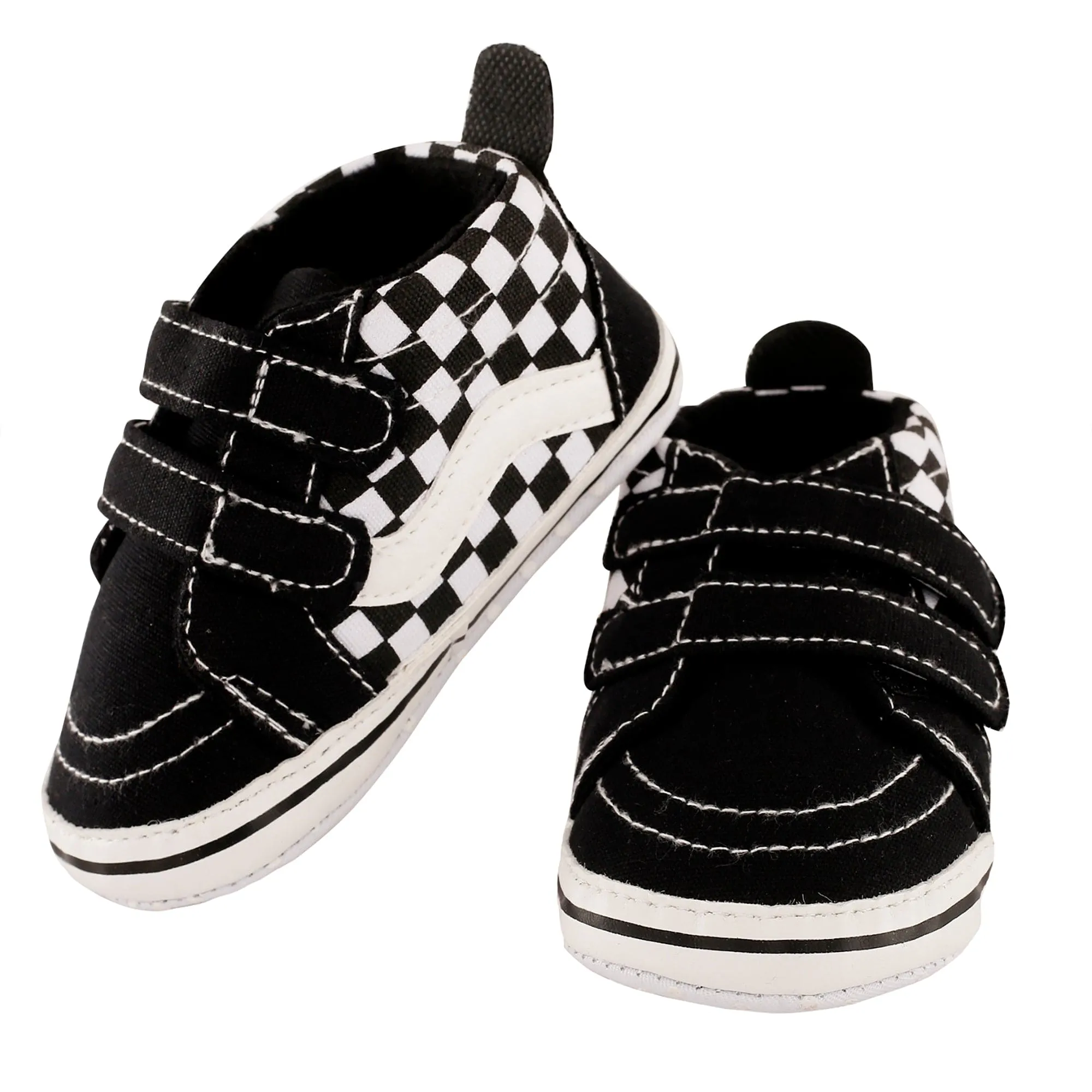 Chequered Black Casual Booties
