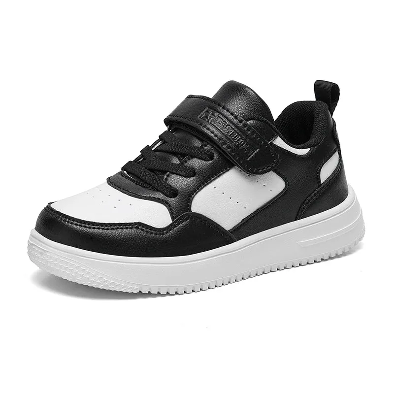 Children Sneaker Boys Shoes Leather Flat Kids Black White Shoes for Girl Lightweight Sports Tennis Boy Sneaker