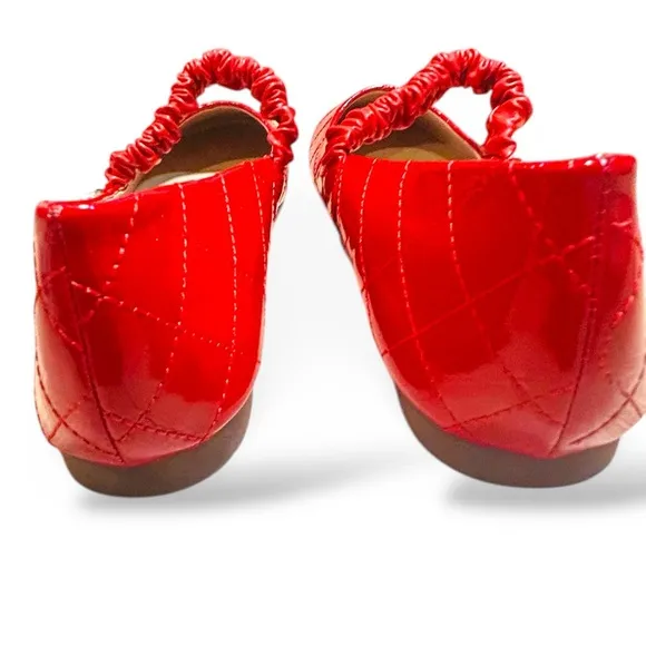 C.Paravano Red NWOT Quilted Mary Jane Flats with Pearl Detail – EU 41 / US 10.5