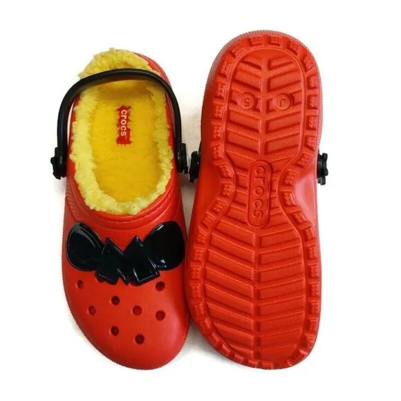 CROCS Classic Disney Mickey Mouse Lined Clog Lightweight Slip On Shoes Big Kid 5