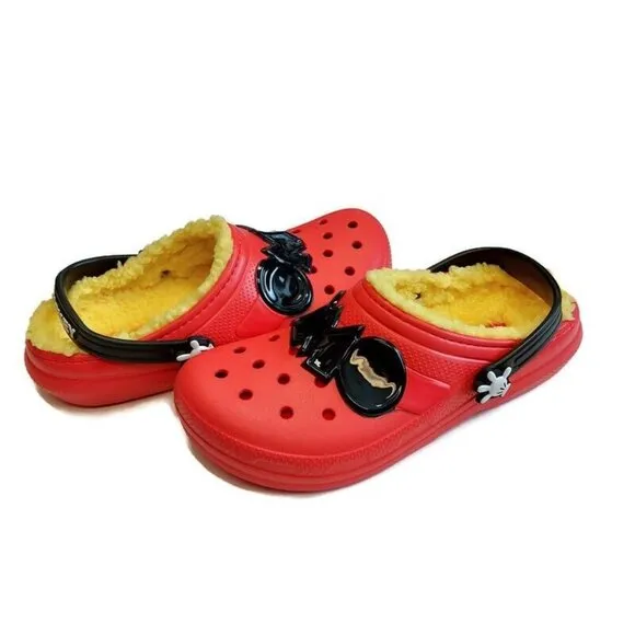 CROCS Classic Disney Mickey Mouse Lined Clog Lightweight Slip On Shoes Big Kid 5