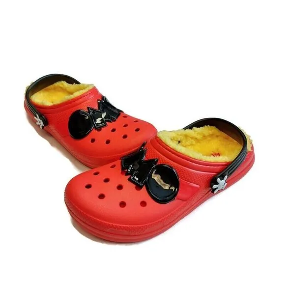 CROCS Classic Disney Mickey Mouse Lined Clog Lightweight Slip On Shoes Big Kid 5