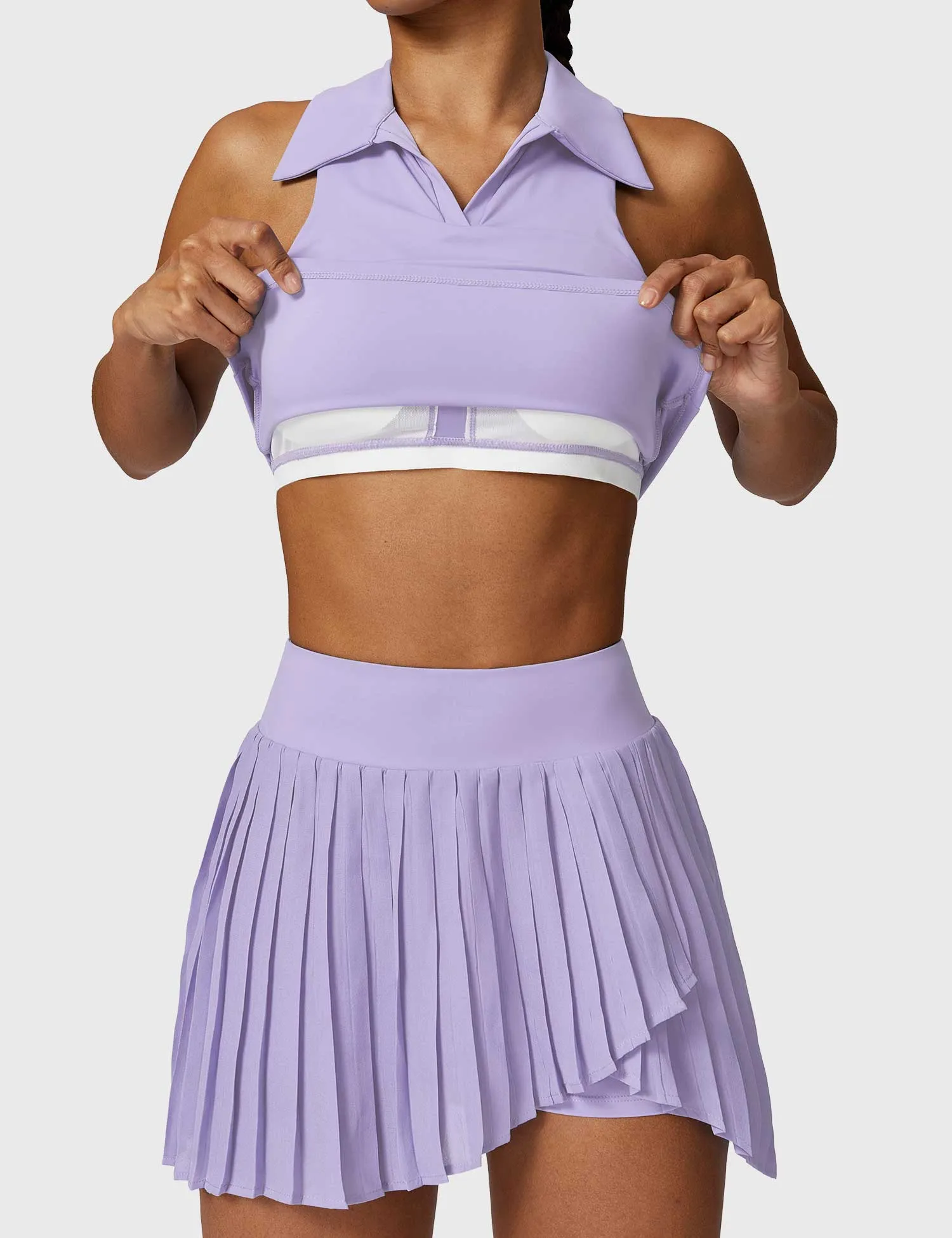 Crop Top Tennis Skirt Sets