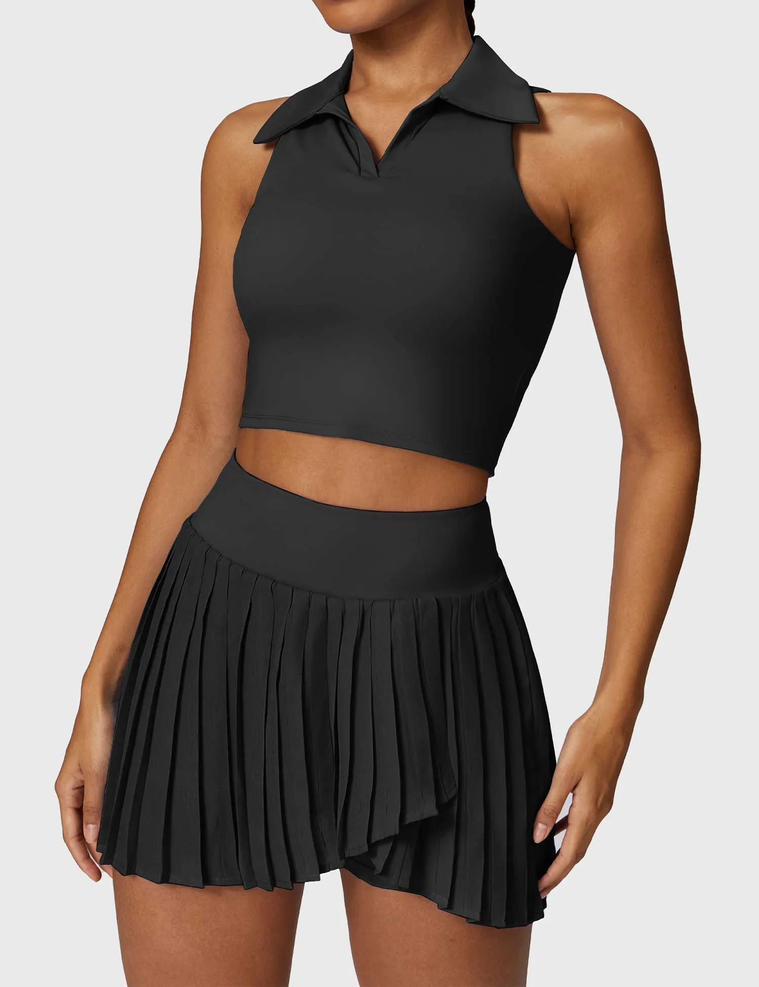 Crop Top Tennis Skirt Sets