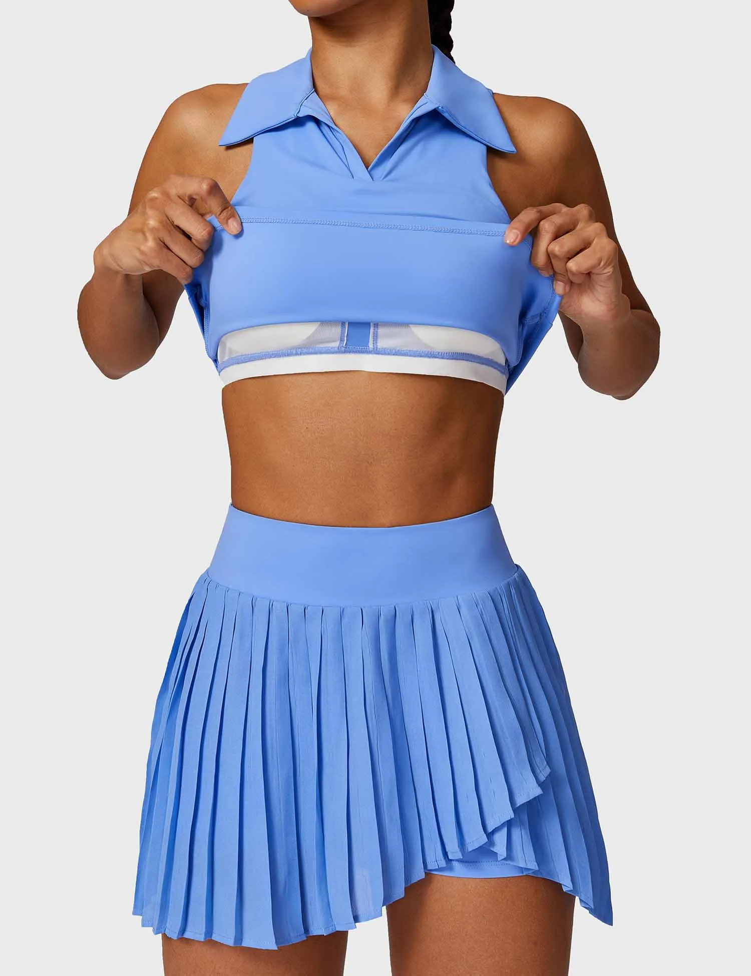Crop Top Tennis Skirt Sets