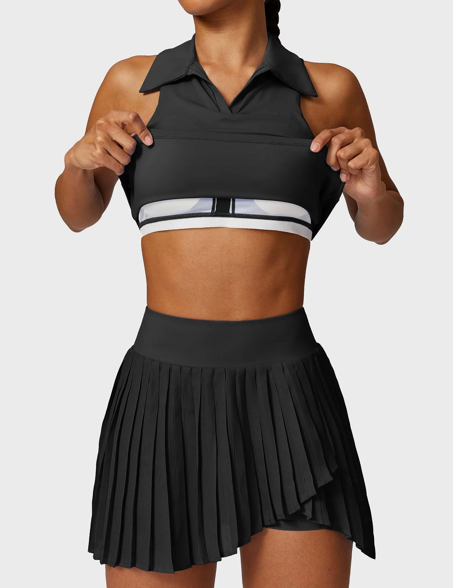 Crop Top Tennis Skirt Sets