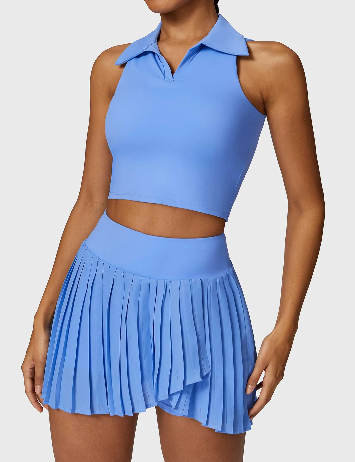 Crop Top Tennis Skirt Sets