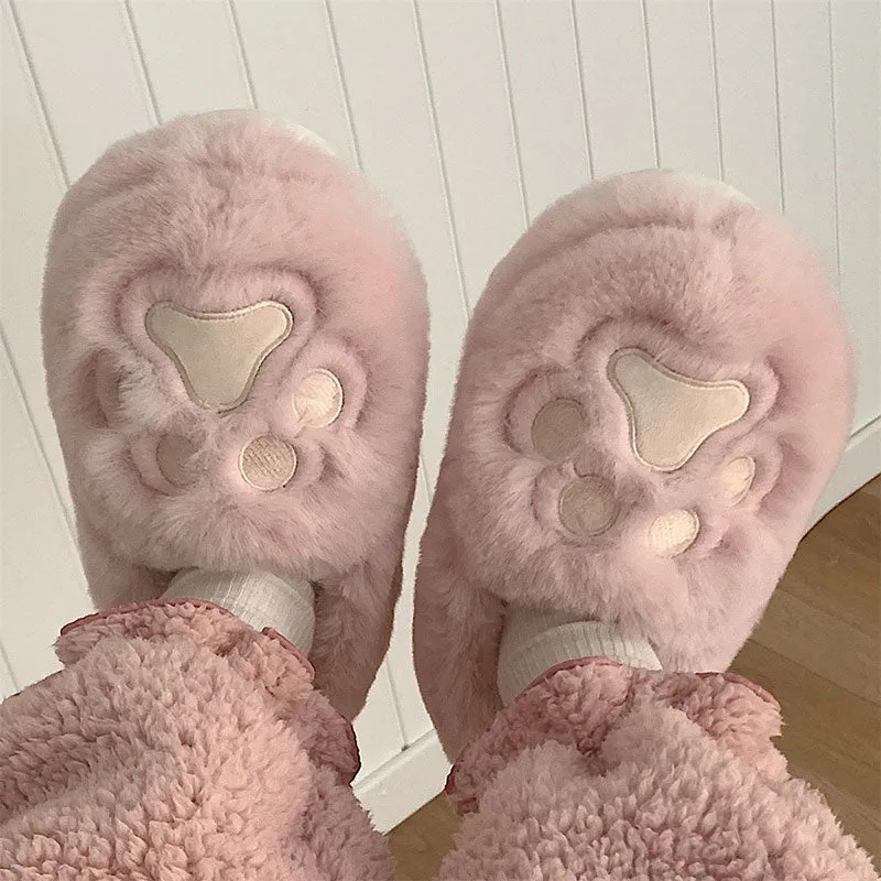 Cute Cat Paw Plush Shoes