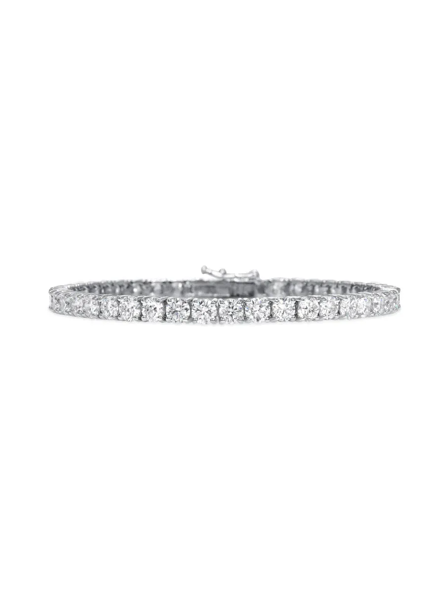 CZ Tennis Bracelet - Large - Silver / 6"