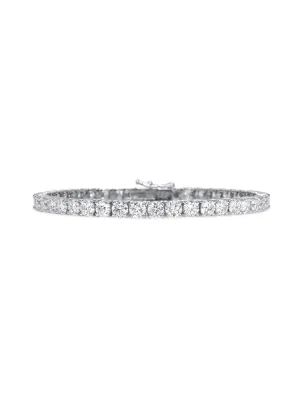 CZ Tennis Bracelet - Large - Silver / 6"