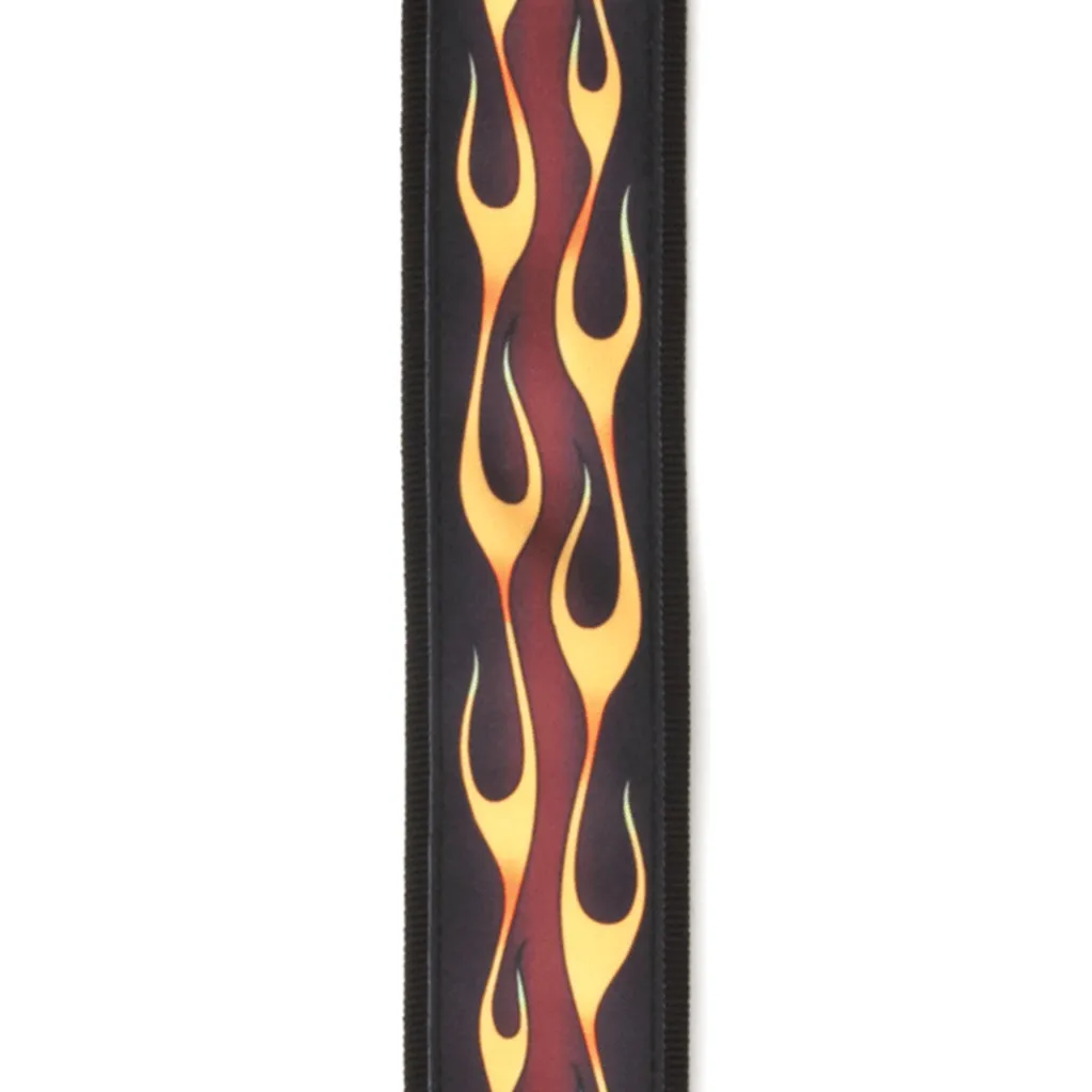 D'Addario 50F09 50mm Hot Rod Flame Guitar Strap, Red