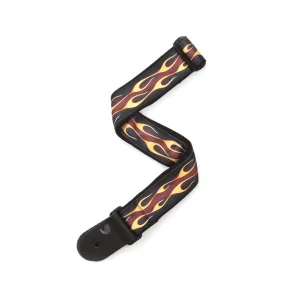D'Addario 50F09 50mm Hot Rod Flame Guitar Strap, Red