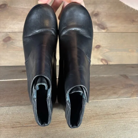 dansko romy womens size 39 shoes black leather slip on wedge ankle boots