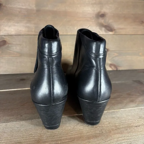 dansko romy womens size 39 shoes black leather slip on wedge ankle boots