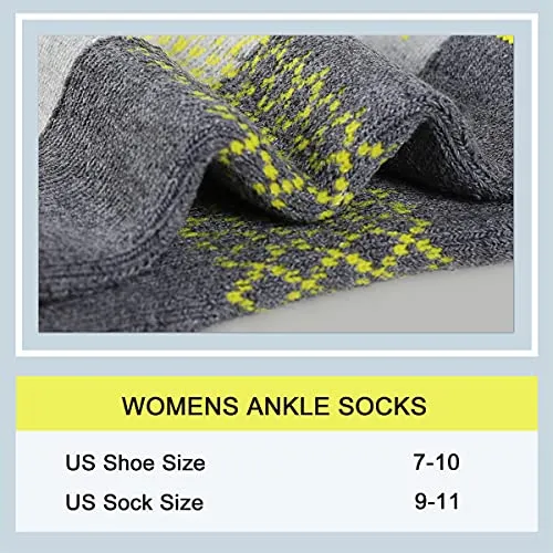 Eallco Cushioned Athletic Ankle Socks, 6 Pairs