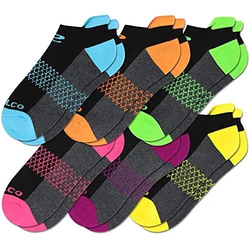 Eallco Cushioned Athletic Ankle Socks, 6 Pairs