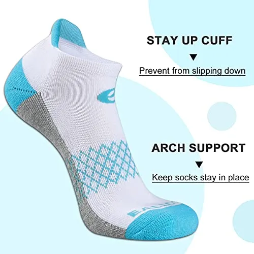 Eallco Cushioned Athletic Ankle Socks, 6 Pairs