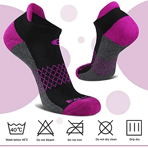 Eallco Cushioned Athletic Ankle Socks, 6 Pairs