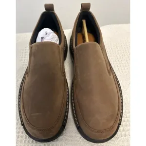ECCO Mens Brown Slip-On Leather Shoes Comfort Sole‎ Size US 7 - 7.5 NIB