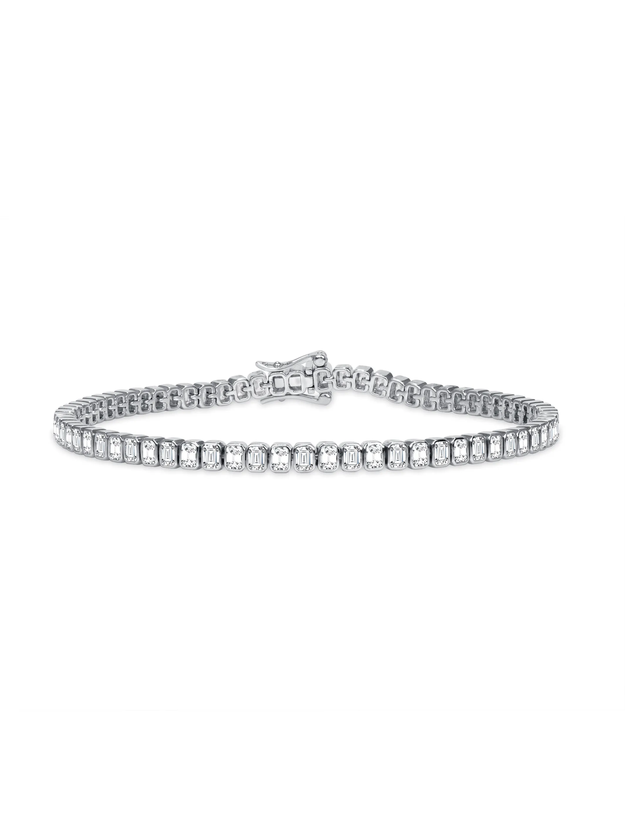 Emerald Cut Diamond Tennis Bracelet 14K