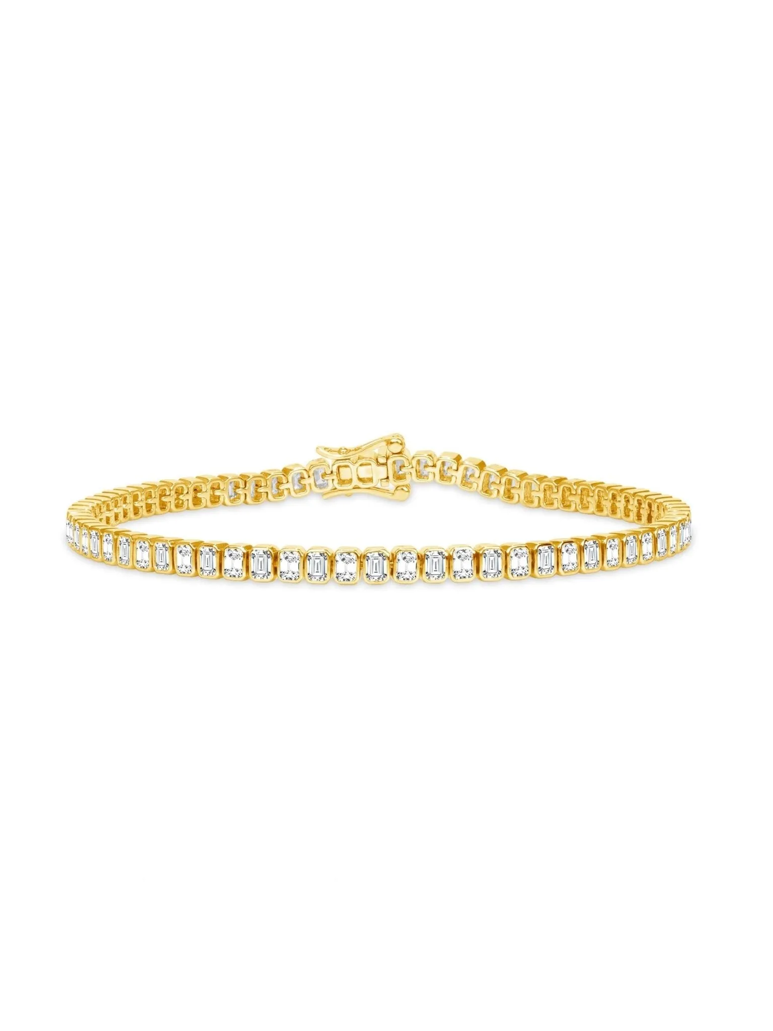 Emerald Cut Diamond Tennis Bracelet 14K