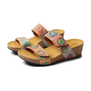 Eric Michael by Laurevan Women's Liat Wedge Sandal - Tan Mosaic