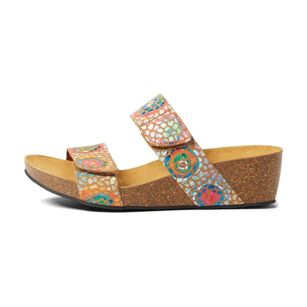 Eric Michael by Laurevan Women's Liat Wedge Sandal - Tan Mosaic