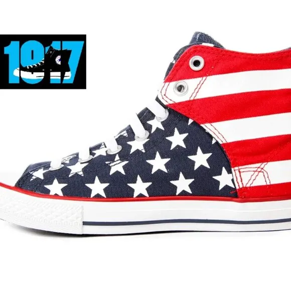 EUC CTAS EASY SLIP (YOUTH/JUNIOR) &quot;OLD GLORY&quot; ( Jr. 5) Converse ☆