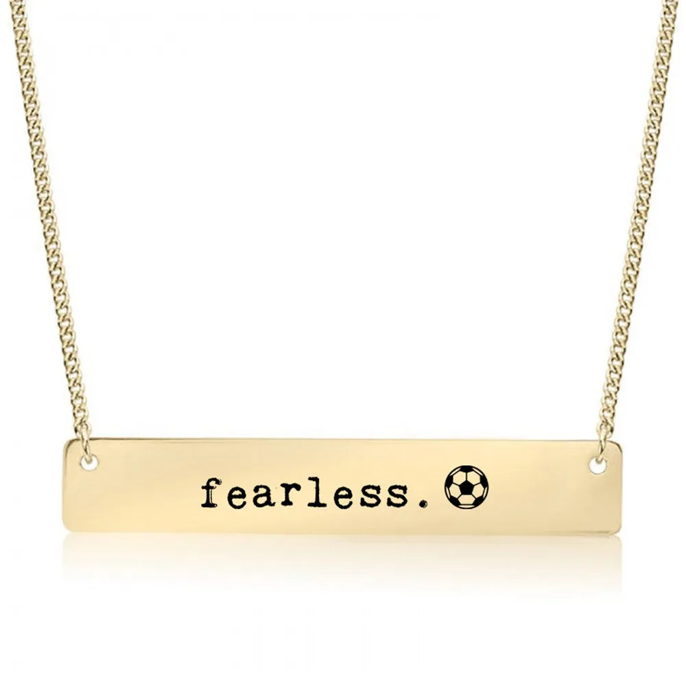 Fearless Soccer Gold / Silver Bar Necklace