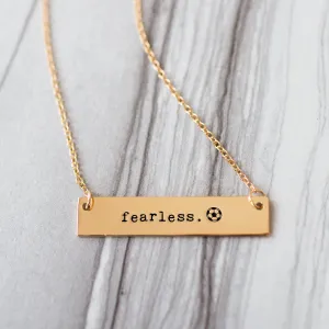 Fearless Soccer Gold / Silver Bar Necklace