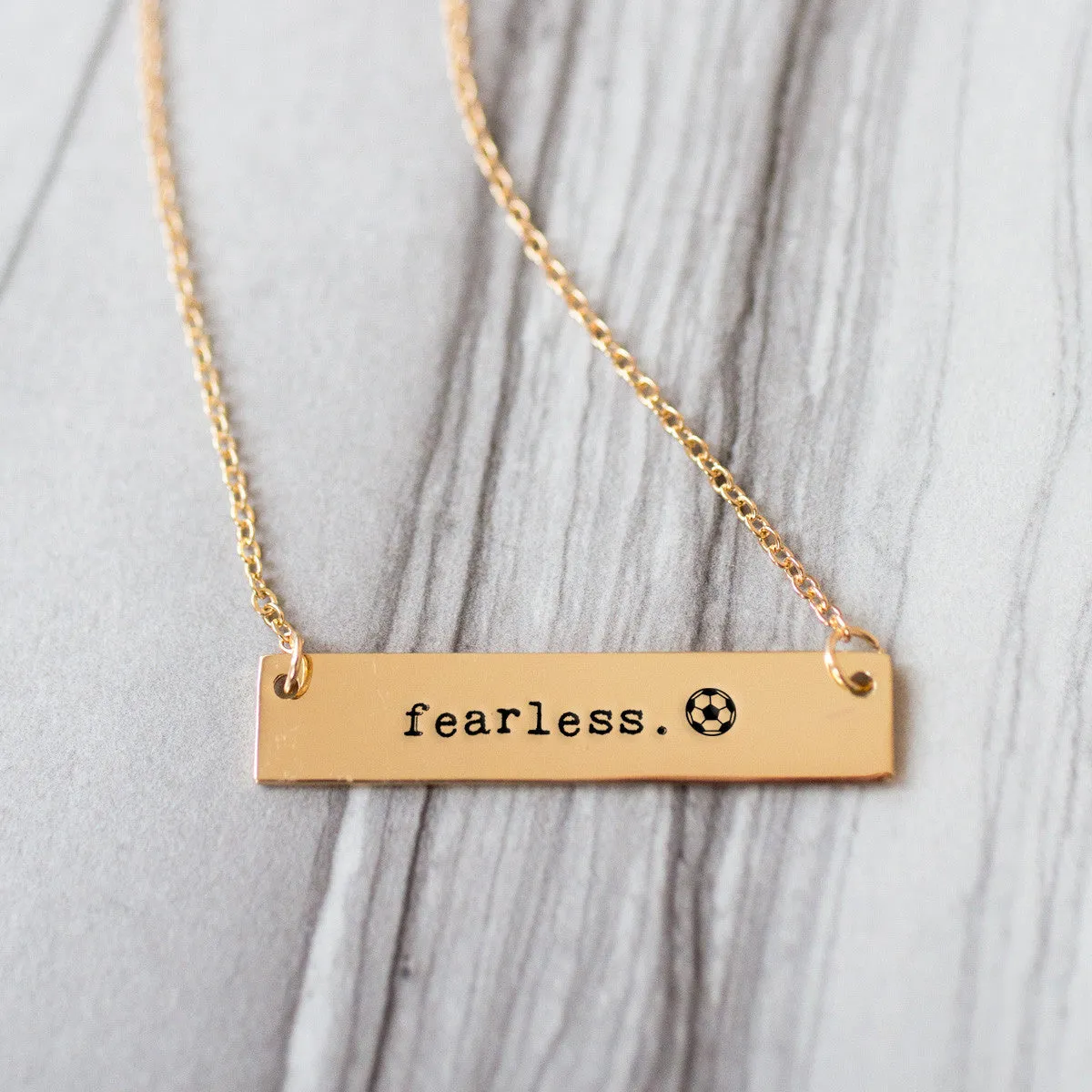 Fearless Soccer Gold / Silver Bar Necklace