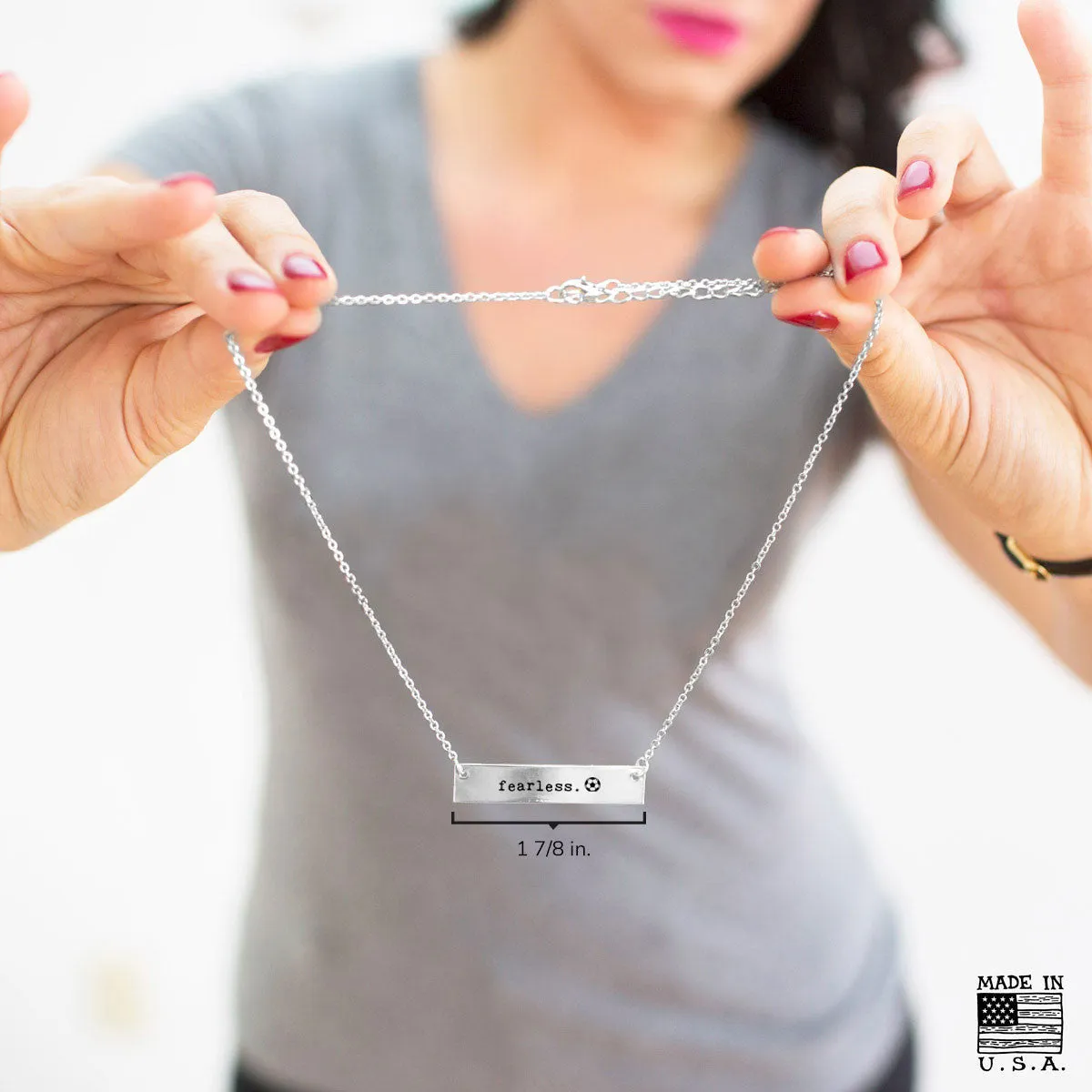 Fearless Soccer Gold / Silver Bar Necklace