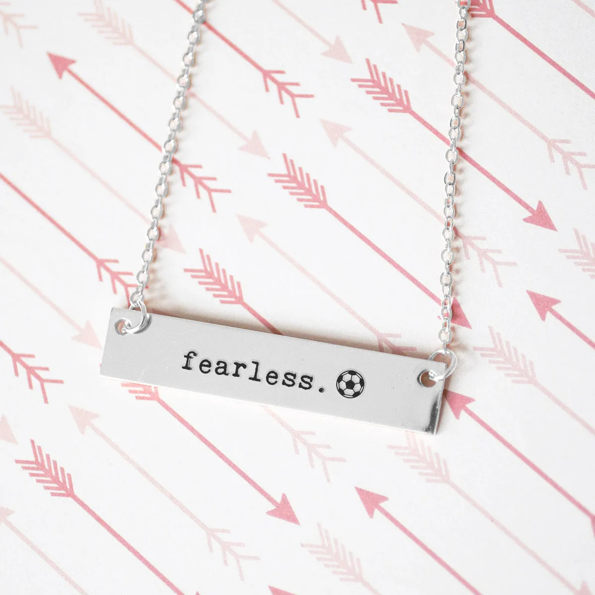 Fearless Soccer Gold / Silver Bar Necklace
