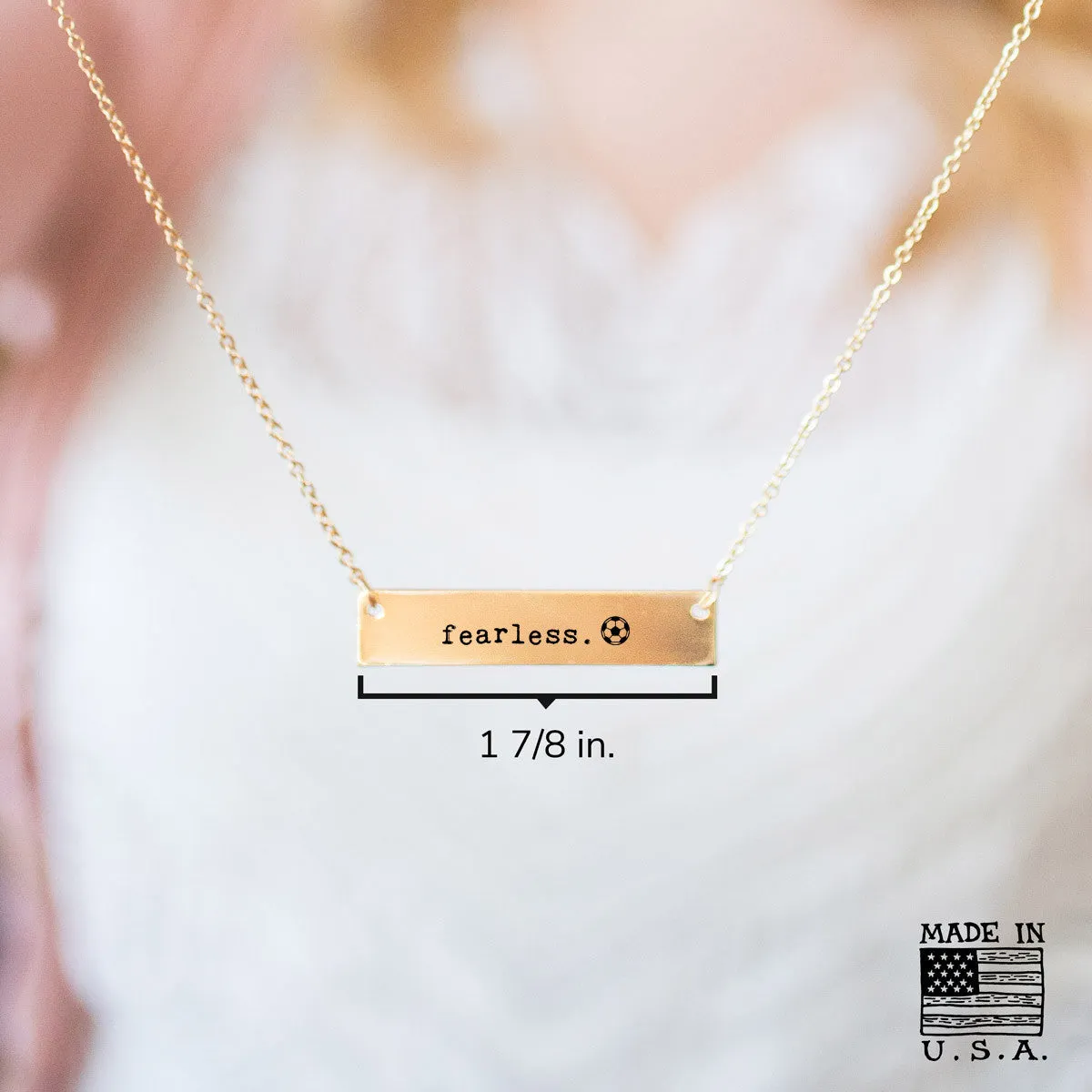 Fearless Soccer Gold / Silver Bar Necklace