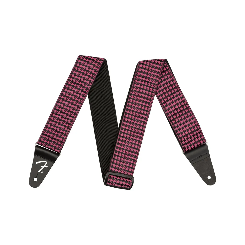 Fender Houndstooth Jacquard Guitar Strap, Pink