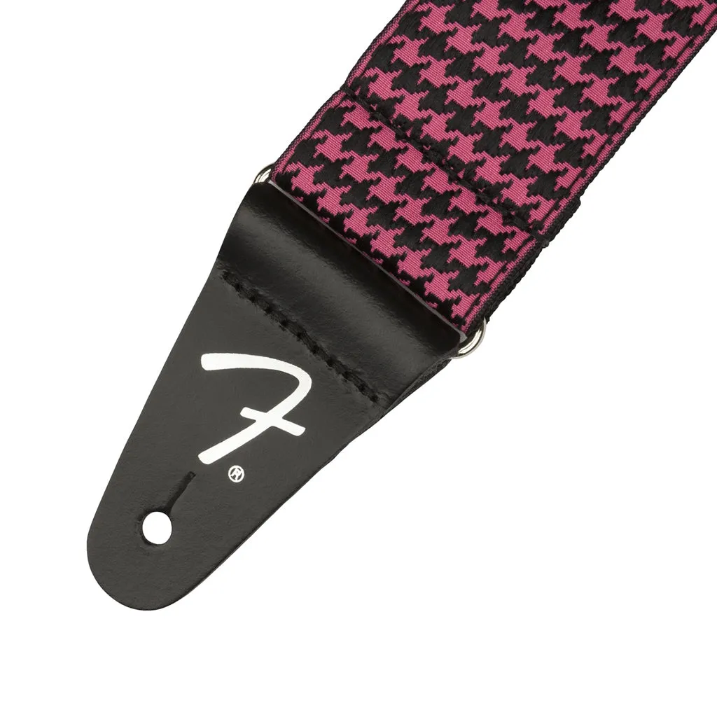 Fender Houndstooth Jacquard Guitar Strap, Pink