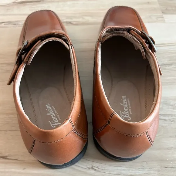 Florsheim Boys' Reveal Monk Jr Strap Cognac Leather Dress Shoes 16541-221 Sz: 7M