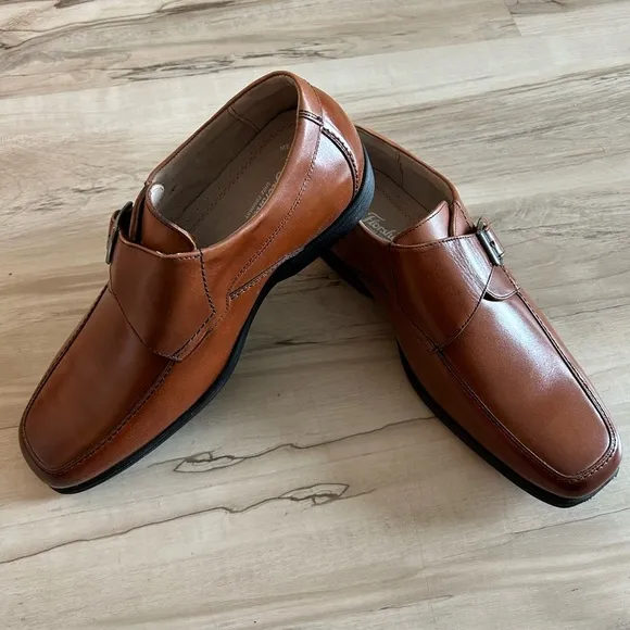 Florsheim Boys' Reveal Monk Jr Strap Cognac Leather Dress Shoes 16541-221 Sz: 7M