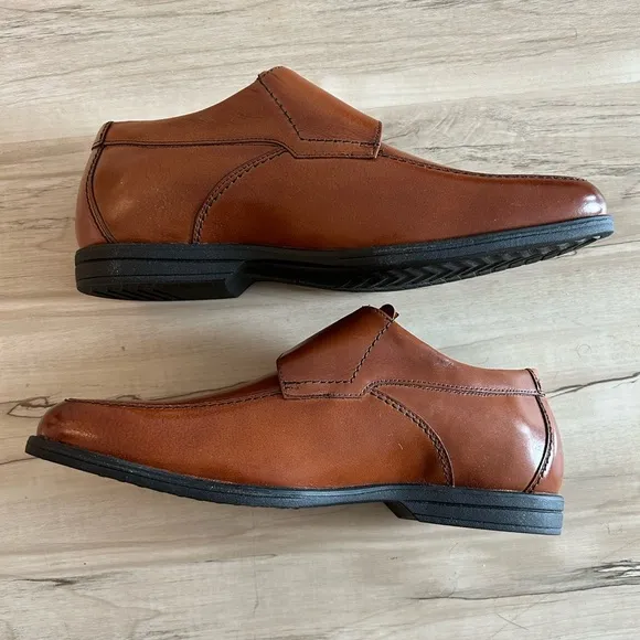 Florsheim Boys' Reveal Monk Jr Strap Cognac Leather Dress Shoes 16541-221 Sz: 7M