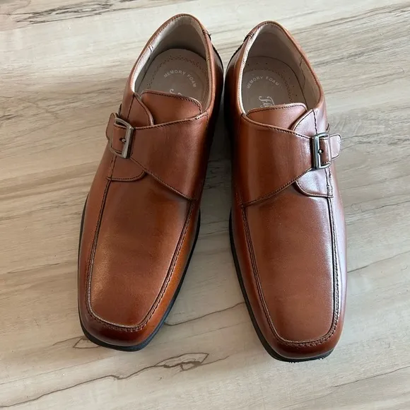 Florsheim Boys' Reveal Monk Jr Strap Cognac Leather Dress Shoes 16541-221 Sz: 7M