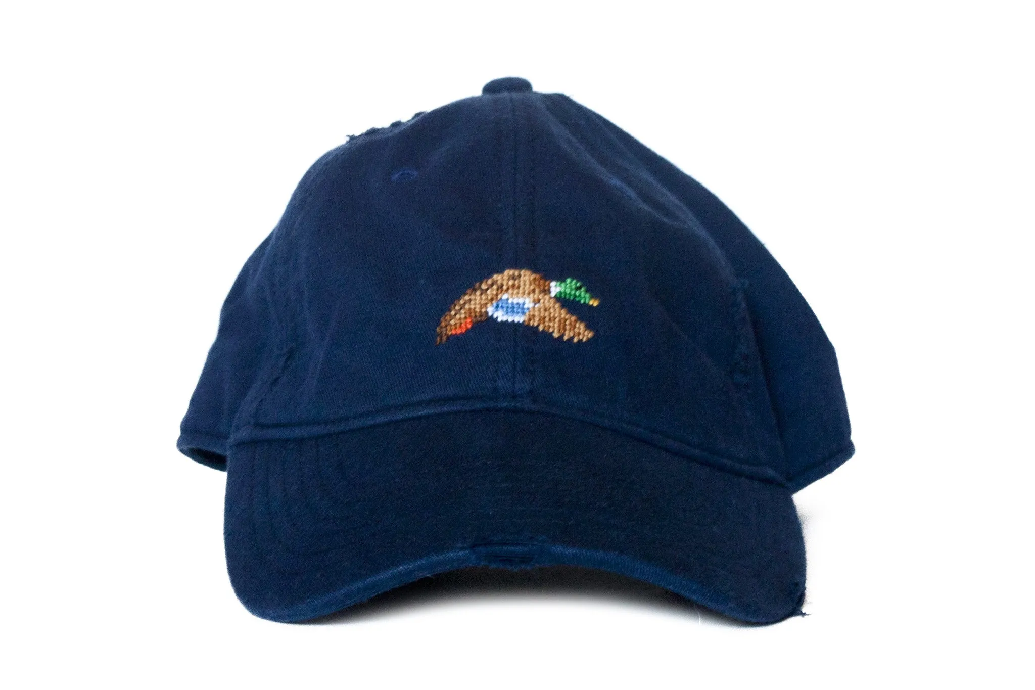 FLYING MALLARD NEEDLEPOINT HAT NAVY