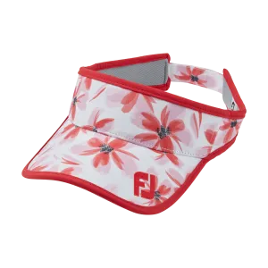 FootJoy Womens Visor- Red / Pink Floral