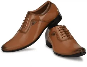 FORMAL PART WEAR SHOES Lace Up For Men  (Tan)