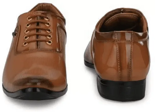 FORMAL PART WEAR SHOES Lace Up For Men  (Tan)