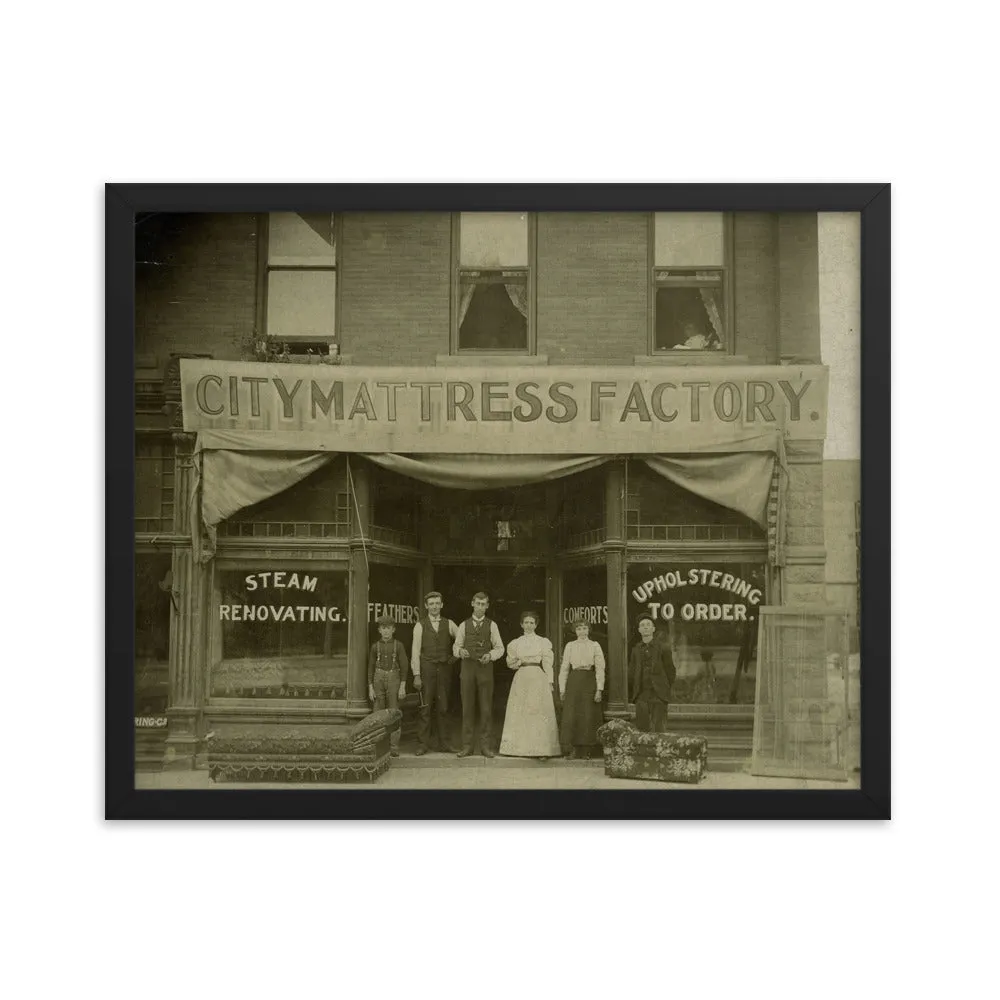 Framed poster - City Mattress Factory in 1898.