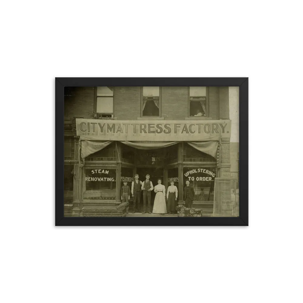 Framed poster - City Mattress Factory in 1898.
