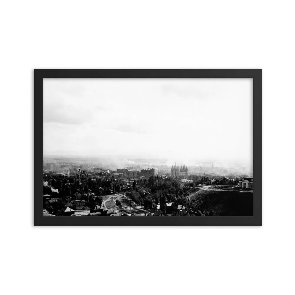 Framed poster - Salt Lake City panoramic view, 1908.