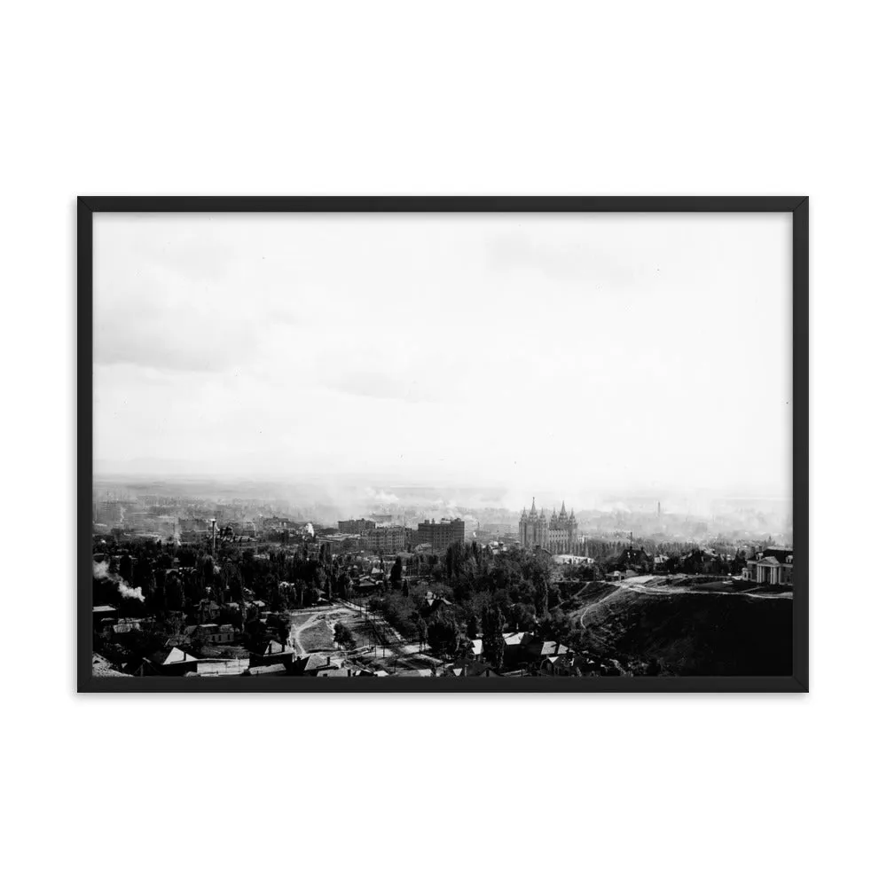 Framed poster - Salt Lake City panoramic view, 1908.