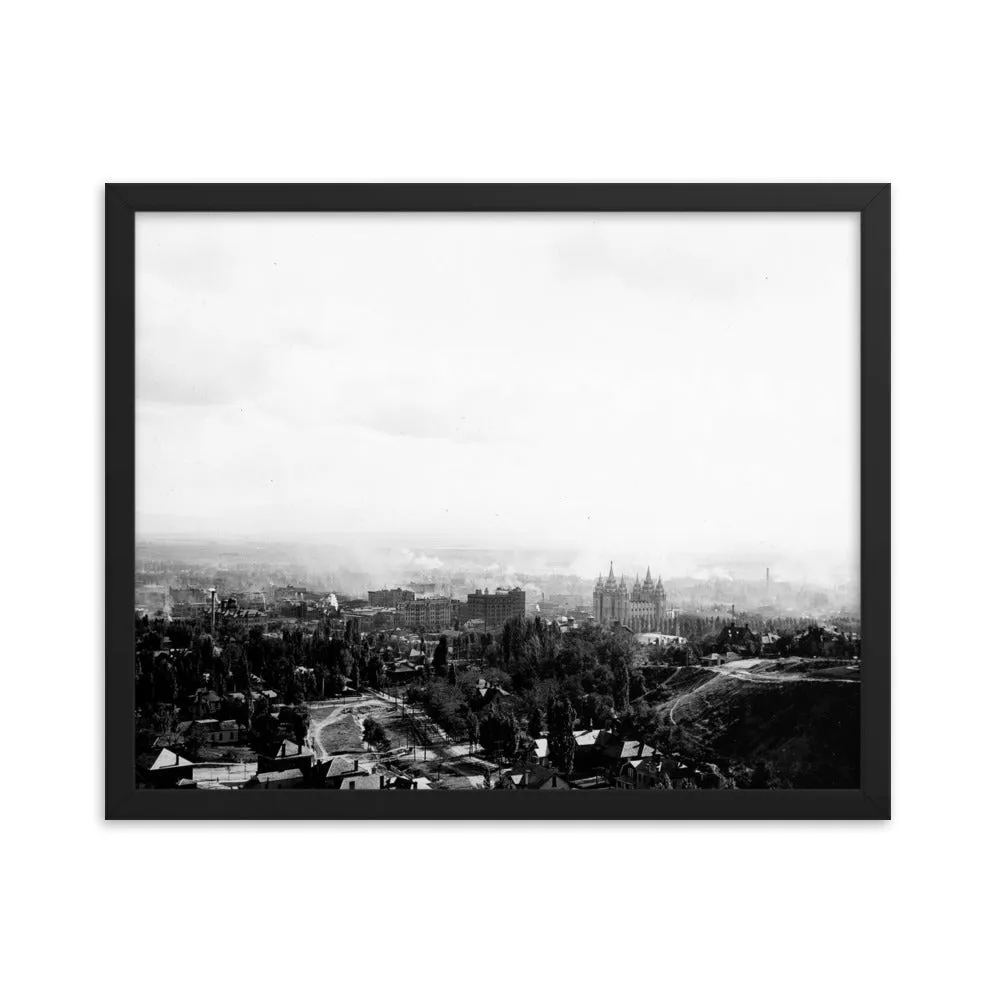 Framed poster - Salt Lake City panoramic view, 1908.